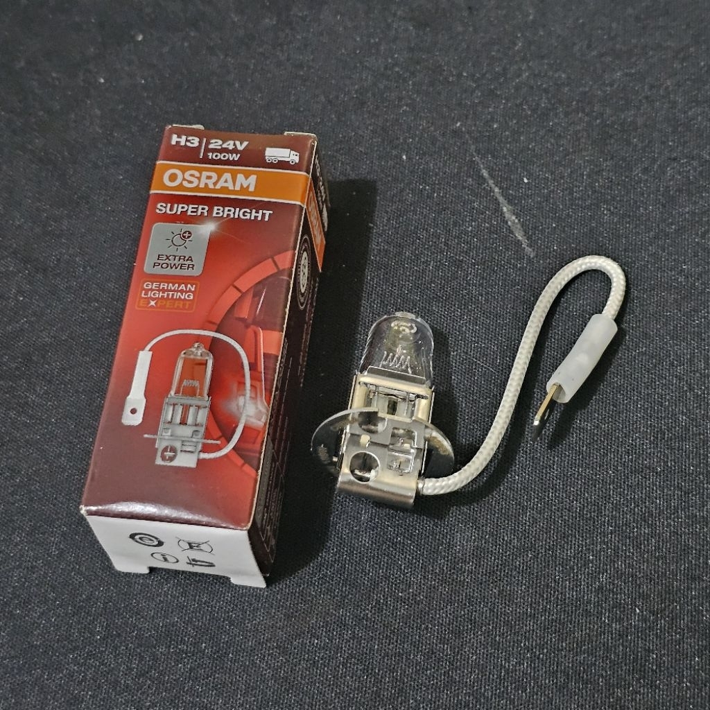 Bola Lampu Sorot H3 24V 100W OSRAM, Bola Lampu Sorot Alat Berat, Bola Lampu Sorot Mobil