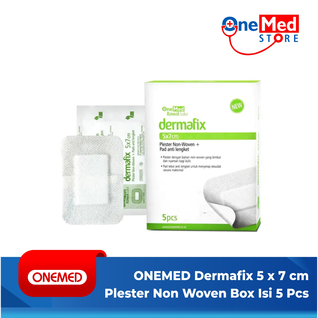 Dermafix 5 x 7 cm Plester Non Woven Onemed Box Isi 5 Pcs