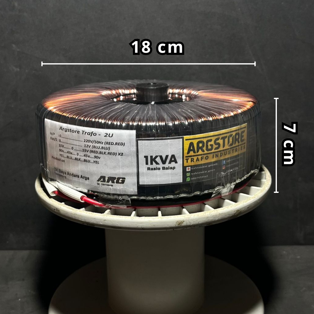 Trafo toroid donat 1 KVA Murni Spek Class H ARG