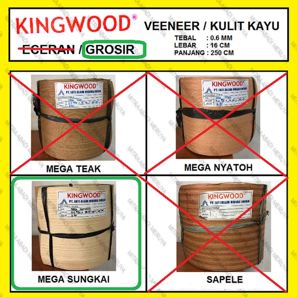 Veneer Mega Sungkai Kulit Kayu Premium GROSIR