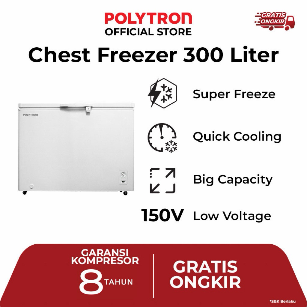 POLYTRON Chest Freezer 300 Liter – PCF 318