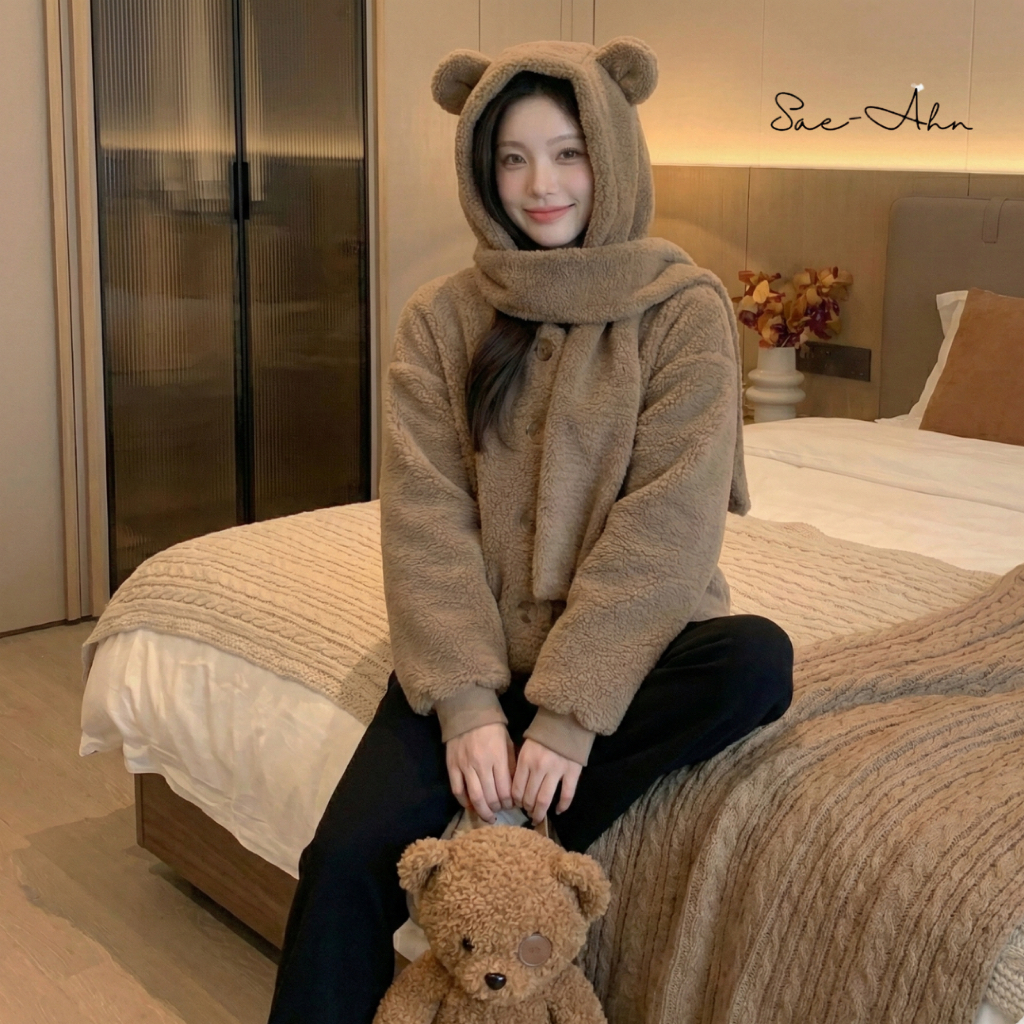 Korean Style Cute Winter and Autumn Teddy Hoodie