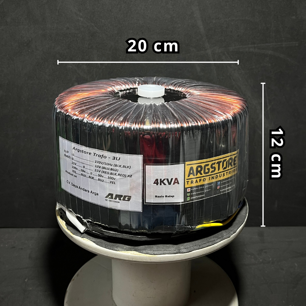 Trafo toroid donat 4 KVA Murni Spek Class H ARG