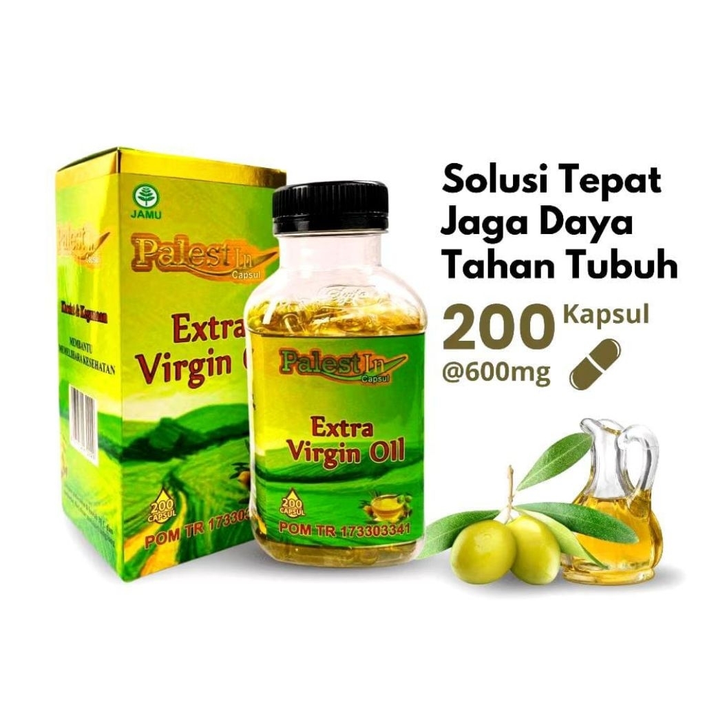 Kapsul Minyak Zaitun Extra Virgin PalestIn 200kspl | Kesehatan Jantung dan Rambut