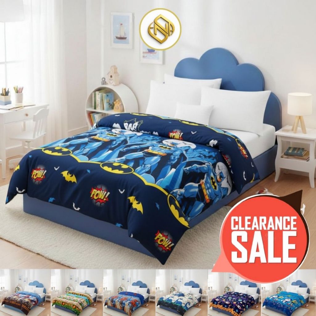BEDCOVER SAJA ANAK LAKI/Bedcover Tanpa Sprei Motif Karakter Anak Cowok Ukuran Single&Queen