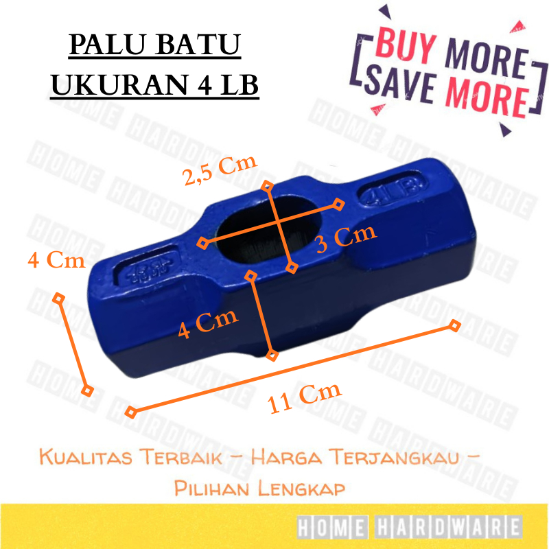 Palu Batu Bodem Kepala Palu Batu Bodem 4 LB Palu Tanpa Gagang Martil Penghancur Bahan Besi TERMURAH