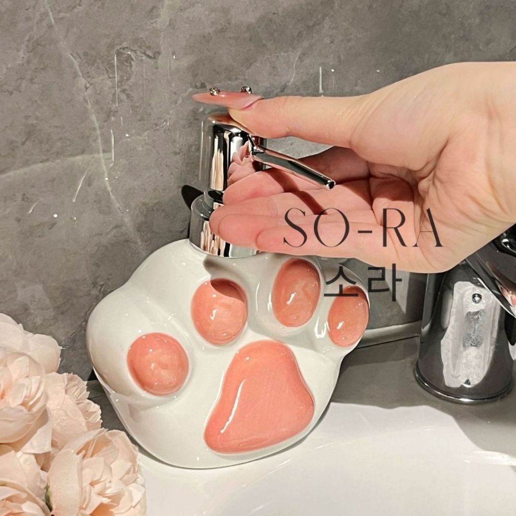 Tempat Sabun Kucing Keramik Dispenser Botol Sabun Tempat Sabun Anjing Kucing Botol Sabun Cair