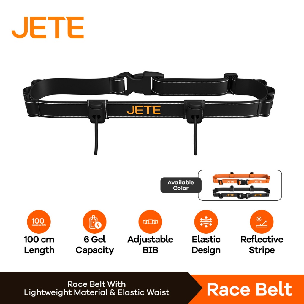 Racebelt JETE Running BIB Tas Pinggang Olahraga Jogging Race Belt
