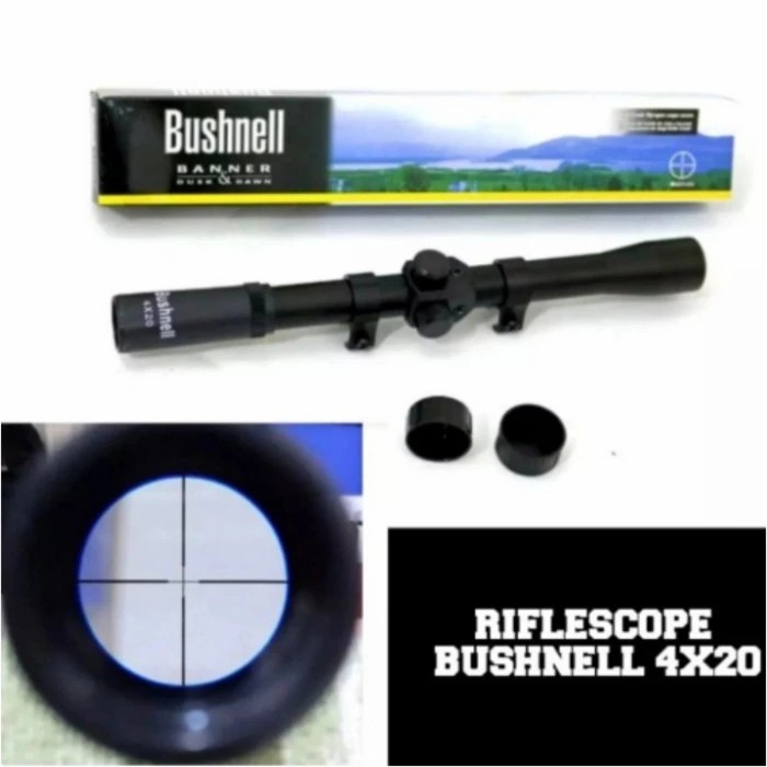 NEW - TELESKOP SENAPAN ANGIN BUSHNELL BSA GAMO RETICLE HK 3-9X40 RGB TUTUP FLIP BIRU, TAHAN GETARAN