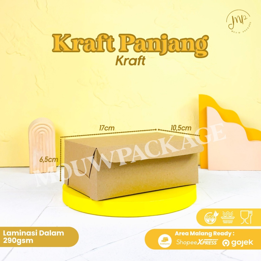 BOX PERSEGI PANJANG KRAFT / BOX ROTI BAKAR / BOX NASI KULIT / BOX MARTABAK