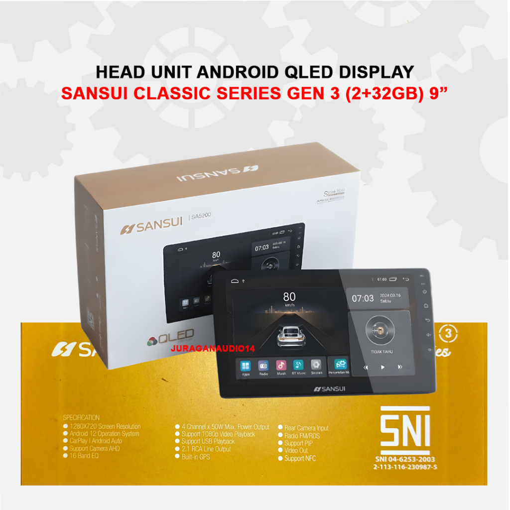HEAD UNIT ANDROID SANSUI CLASSIC GEN 3 - NFC 9" (2+32GB)