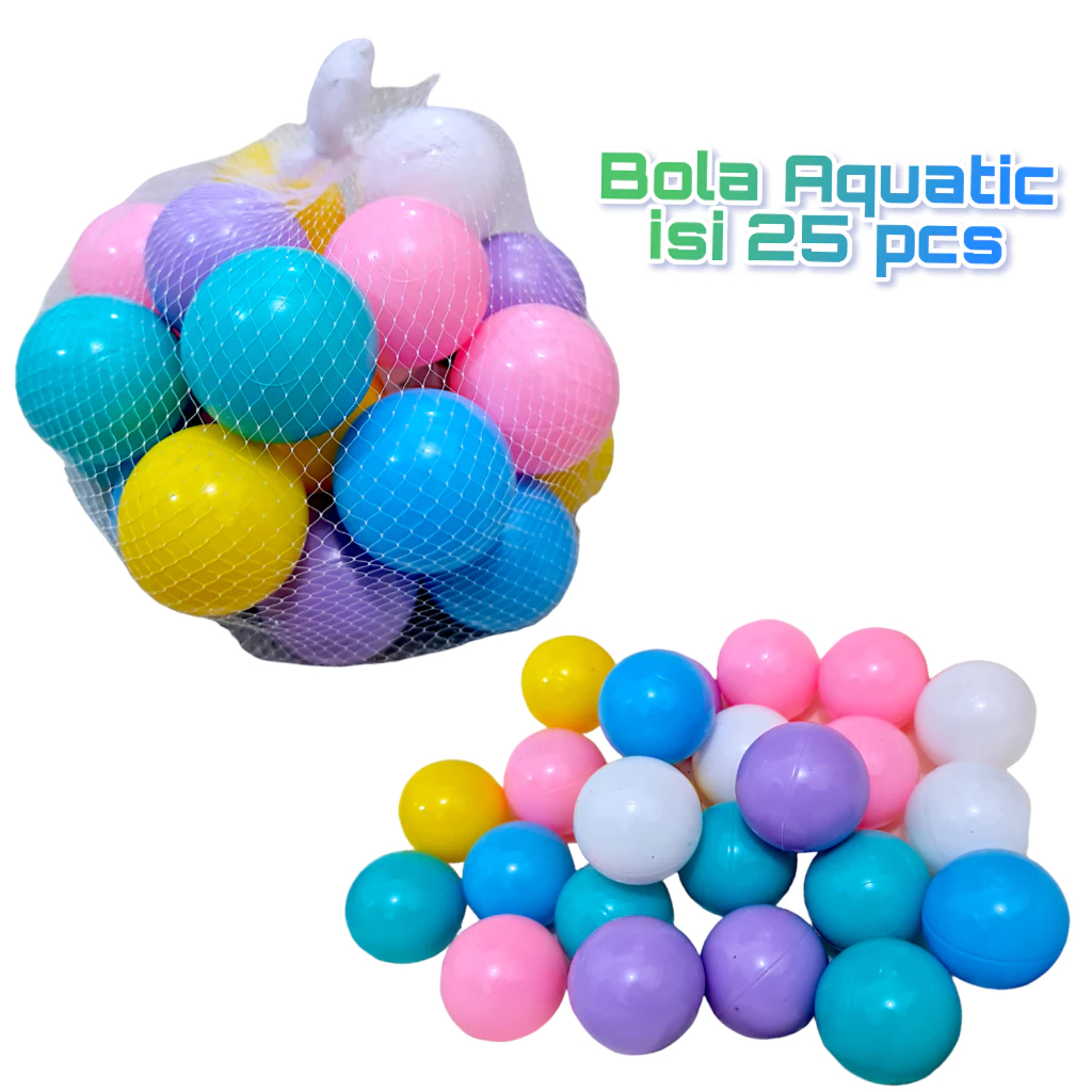 Mainan Anak Perempuan Laki-laki 2 3 4 5 6 Bulan 1 2 3 Tahun BOLA MANDI ISI 25PCS- Kado Hadiah Anak M