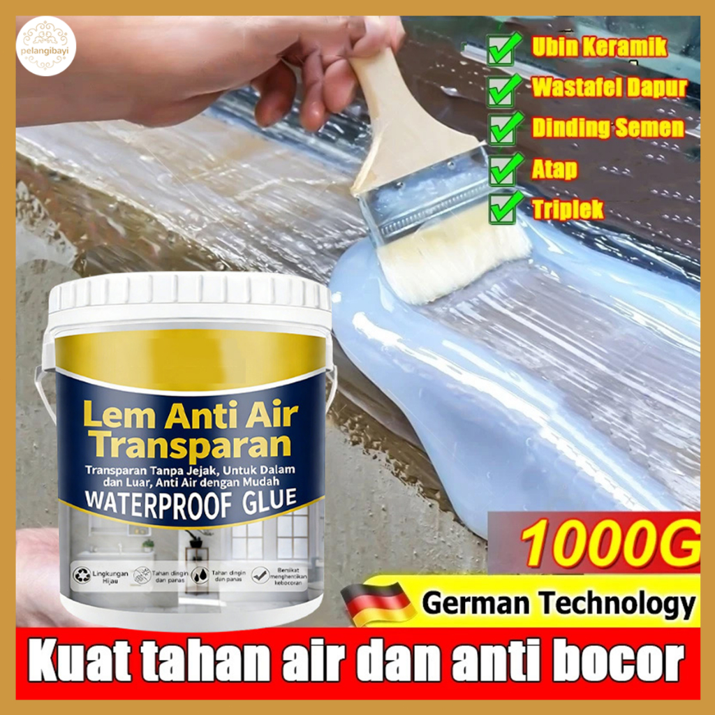 Lem Anti Bocor Dan Rembes Transparan 1000g Lem Tembok Retak Anti Bocor Toilet/Dinding/Kolam Renang/U