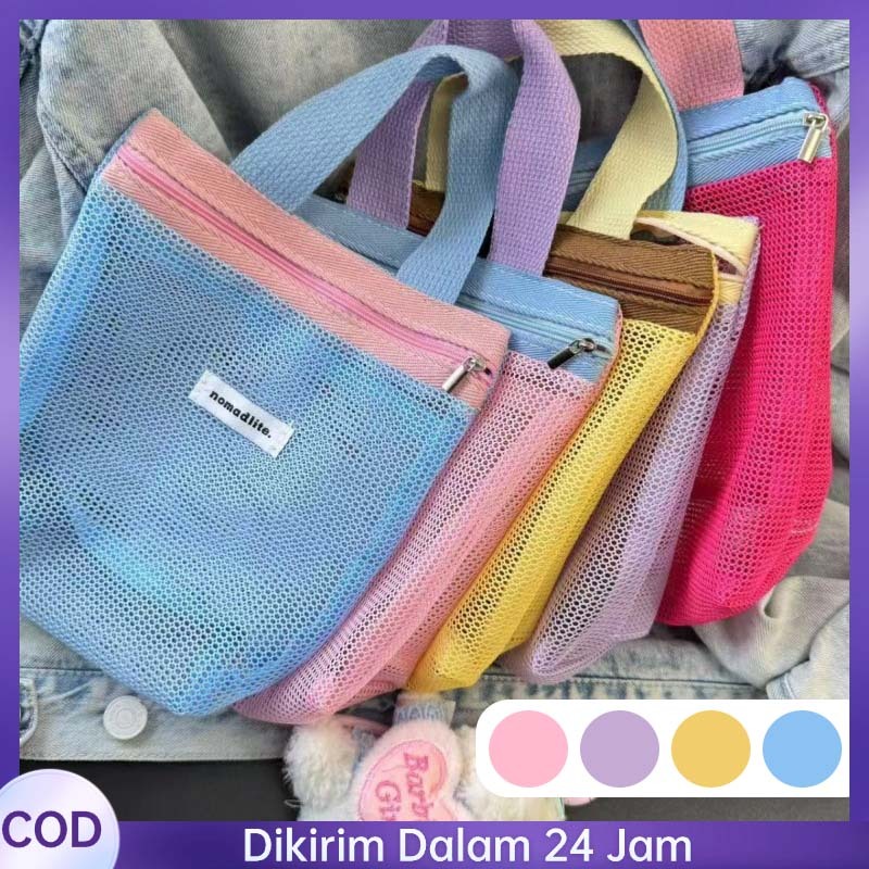Pouch Jaring Transparan Dopamin Tas Jaring Mandi Penyimpanan Kosmetik Tas Jaring Alat Mandi