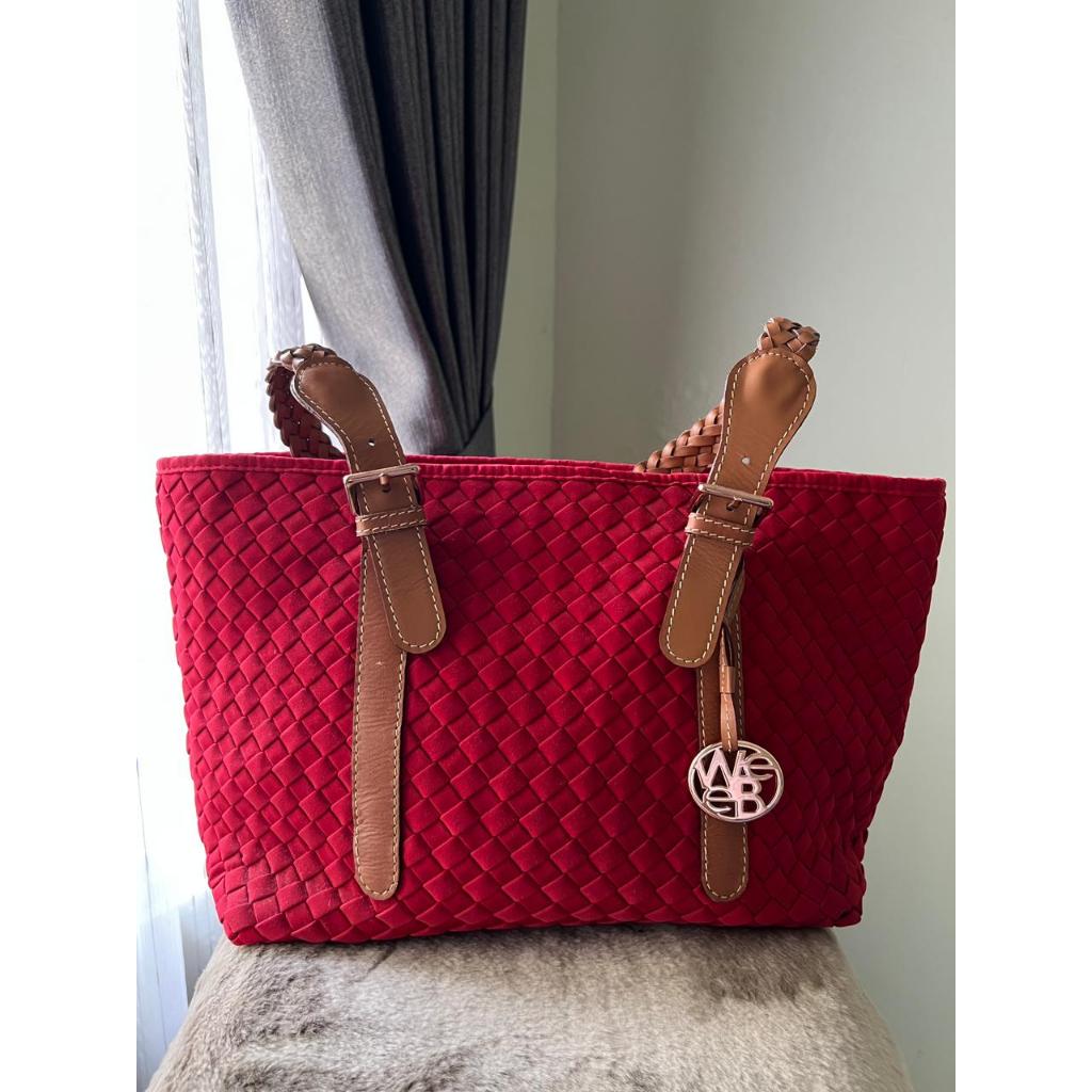 Tote Bag Tas WEBE Model Anyaman Merah | Tas Wanita PRELOVED