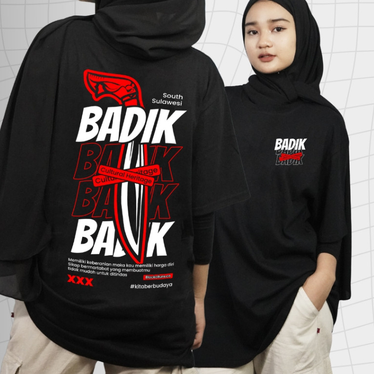 Kaos Budaya Edisi Badik S | Kaos Makassar | Baju Bugis | Cotton Combed 30s | Tebal Lembut