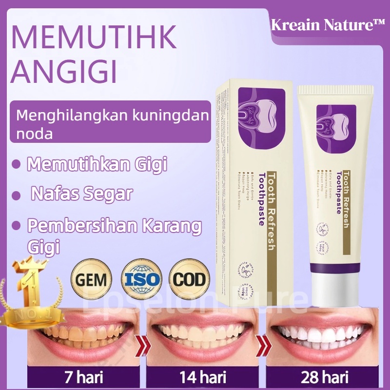 *COD*Kreain Natur Pasta Gigi Herbal 100g – Rasa Segar Alami, Harga Spesial Pasta Pemutih Gigi Probio