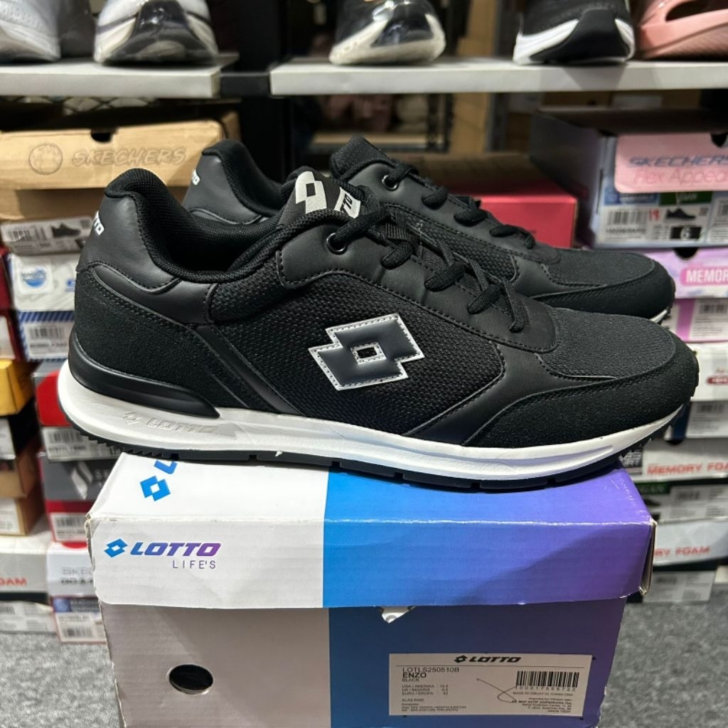 SEPATU SNEAKERS PRIA LOTTO ENZO BLACK