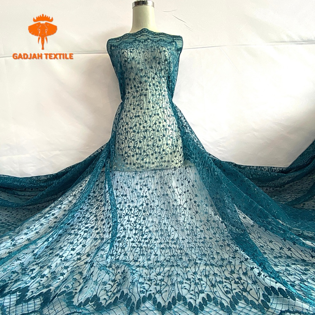 Tulle Flower Payet Piring Motif Bunga