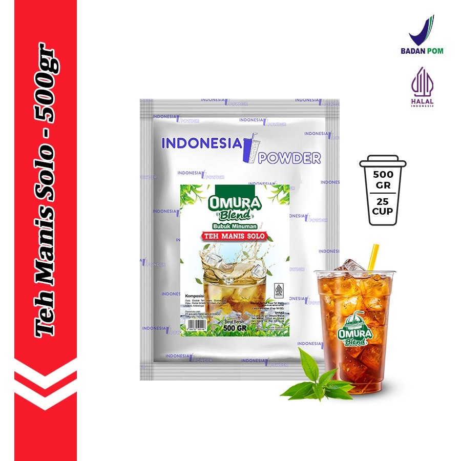 Bubuk Minuman Rasa Teh Solo / Teh Manis 500 Gram Dengan Gula Halal & BPOM Powder Untuk Usaha