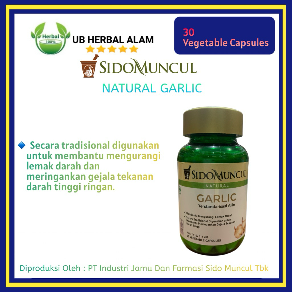 Sidomuncul Natural Garlic 30 Vegetable Capsule Colesterol