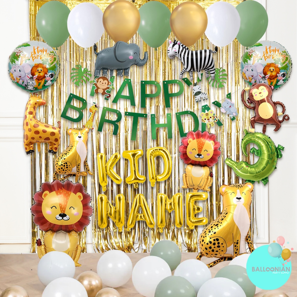 Promo Jungle Safari Decoration Set/Dekorasi Ulang Tahun Anak/Balon Foil Hewan/Animal