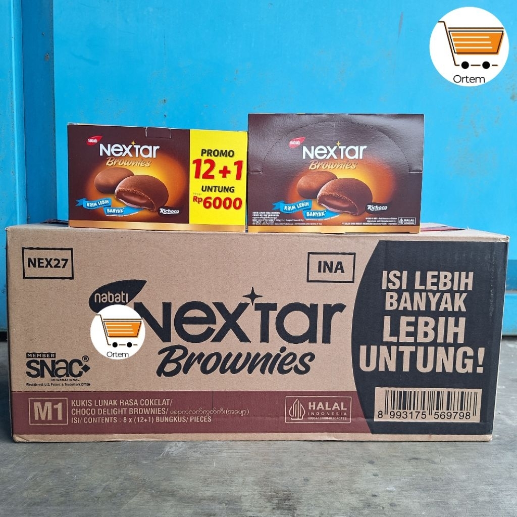 NEXTAR BROWNIES NABATI  | 1 DUS |  8 BOX | 27 GRAM | BROWNIES COKLAT