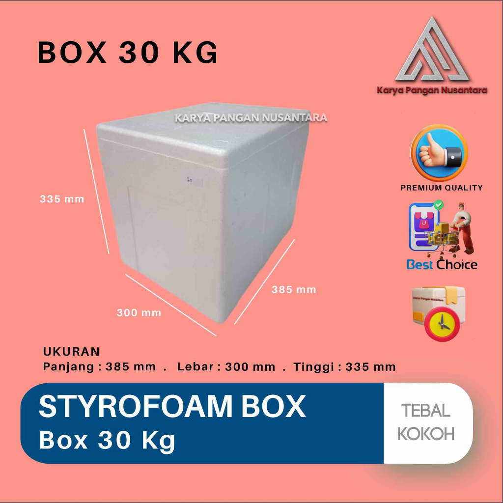 STYROFOAM BOX 30 KG BOX ES BOX GABUS BOX STYROFOAM BOX-30 38.5x30x33.5 CM BOX