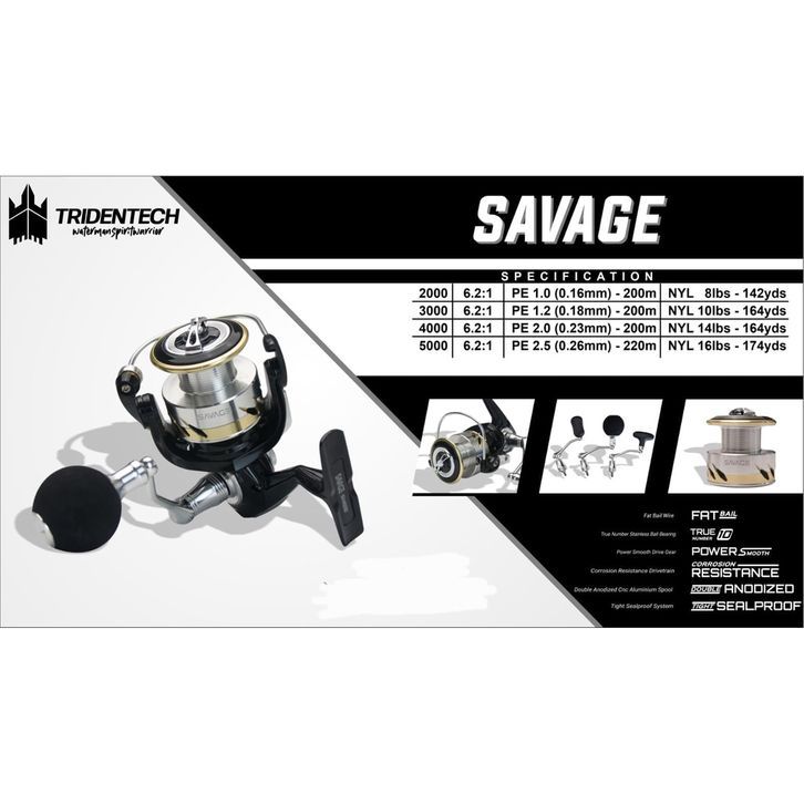 REEL PANCING TRIDENTECH SAVAGE 2000 POWER HANDLE