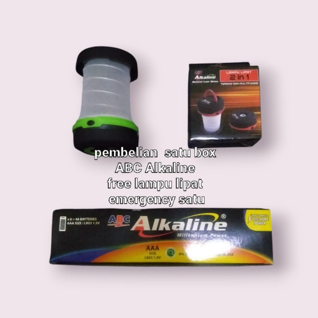 Promo Baterai ABC Alkaline original LR03/LR6 8R 1 box isi 48 pcs/6 renceng  AAA/A3 & AA/A2 1,5V taha