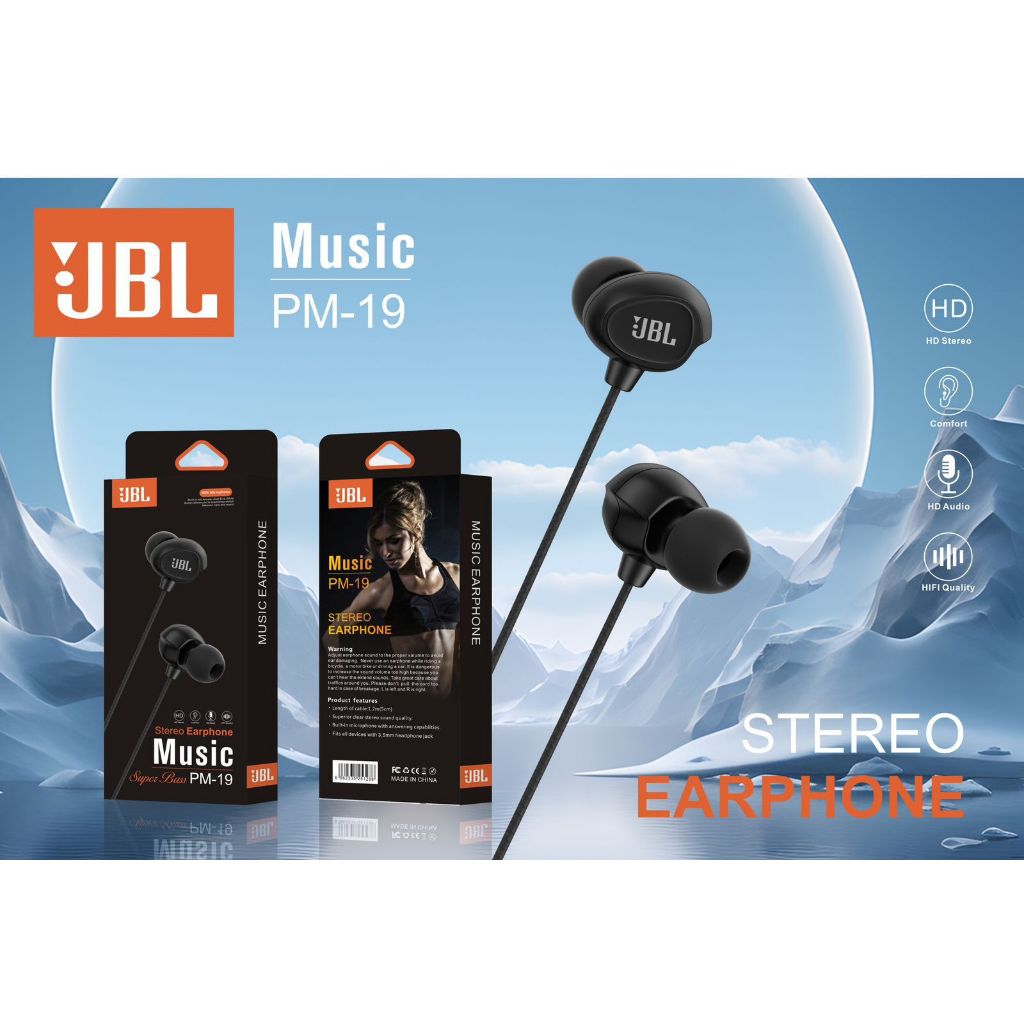 Headset Earphone JBL PM-19 Extrabass Handset Handsfree Hf JBL PM-19 Extrabass Music