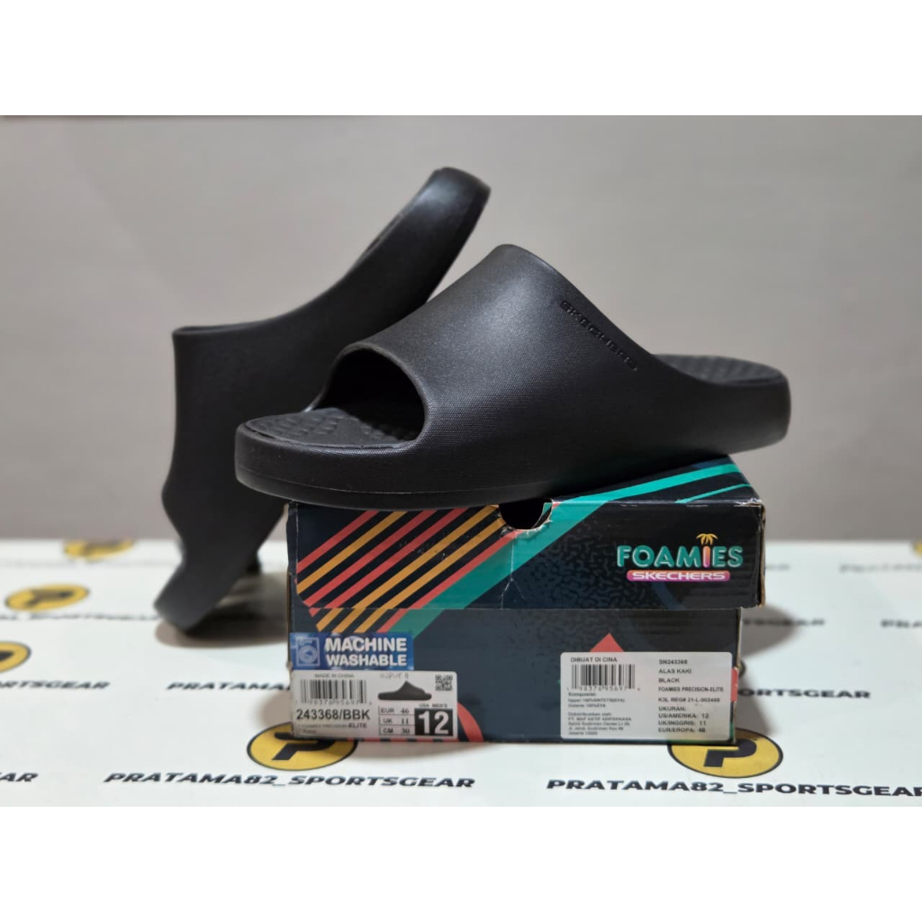 SIZE 46 ( 30 CM ) - ORIGINAL ASLI SKECHERS FOAMIES PRECISION ELITE VAPORFOAM SANDAL PRIA SLIDE SELOP