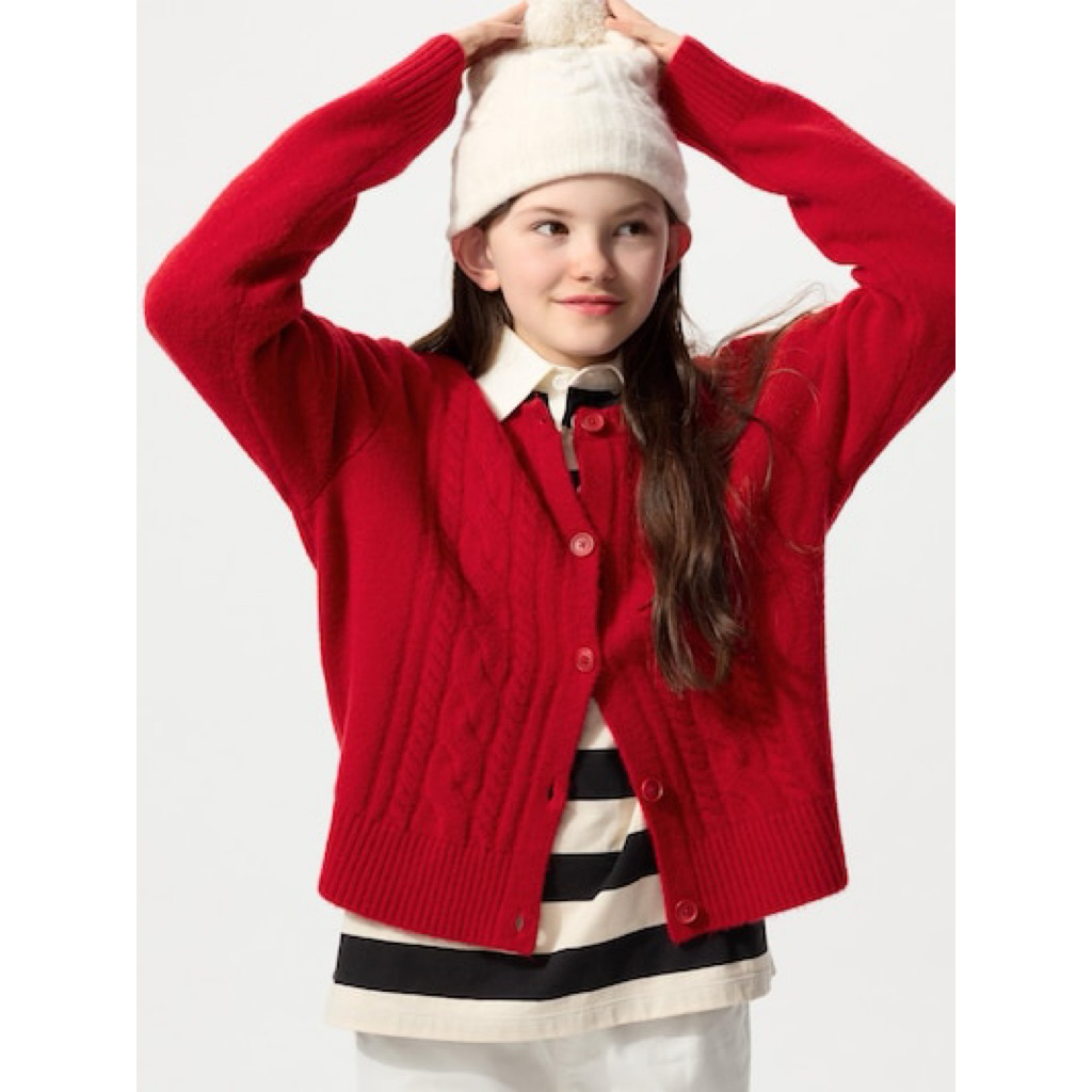 GIRLS Cardigan Souffle Yarn Uniqlo Kids