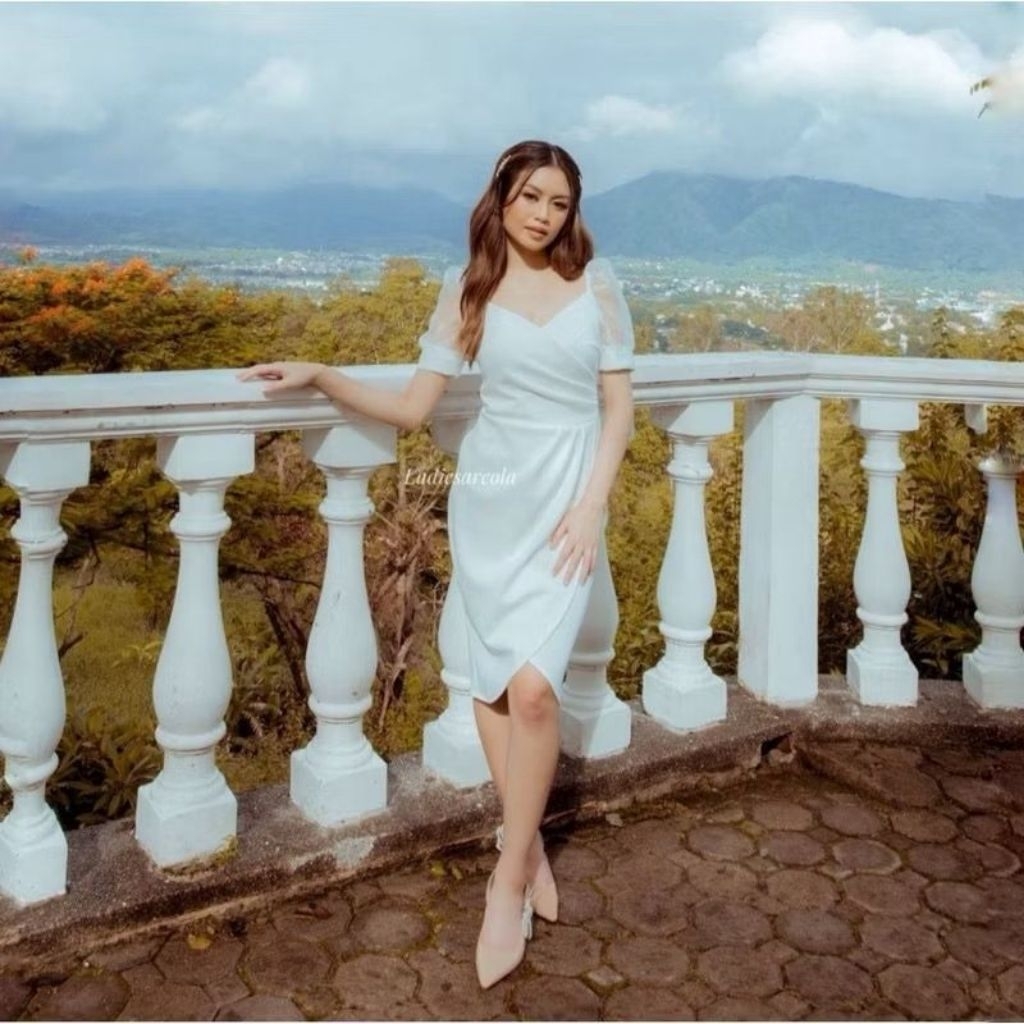 MARKLE DRESS - Dress Pesta Wanita Bodycon Midi V Neck Dress Big Size Jumbo Ukuran Besar Plus Size Pr