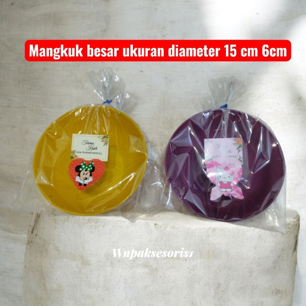 Juleashop Souvenir Isi 10Pcs Ulangtahun/Khitanan/Pernikahan Mangkok Besar Diameter 15Cm Cap Mikey