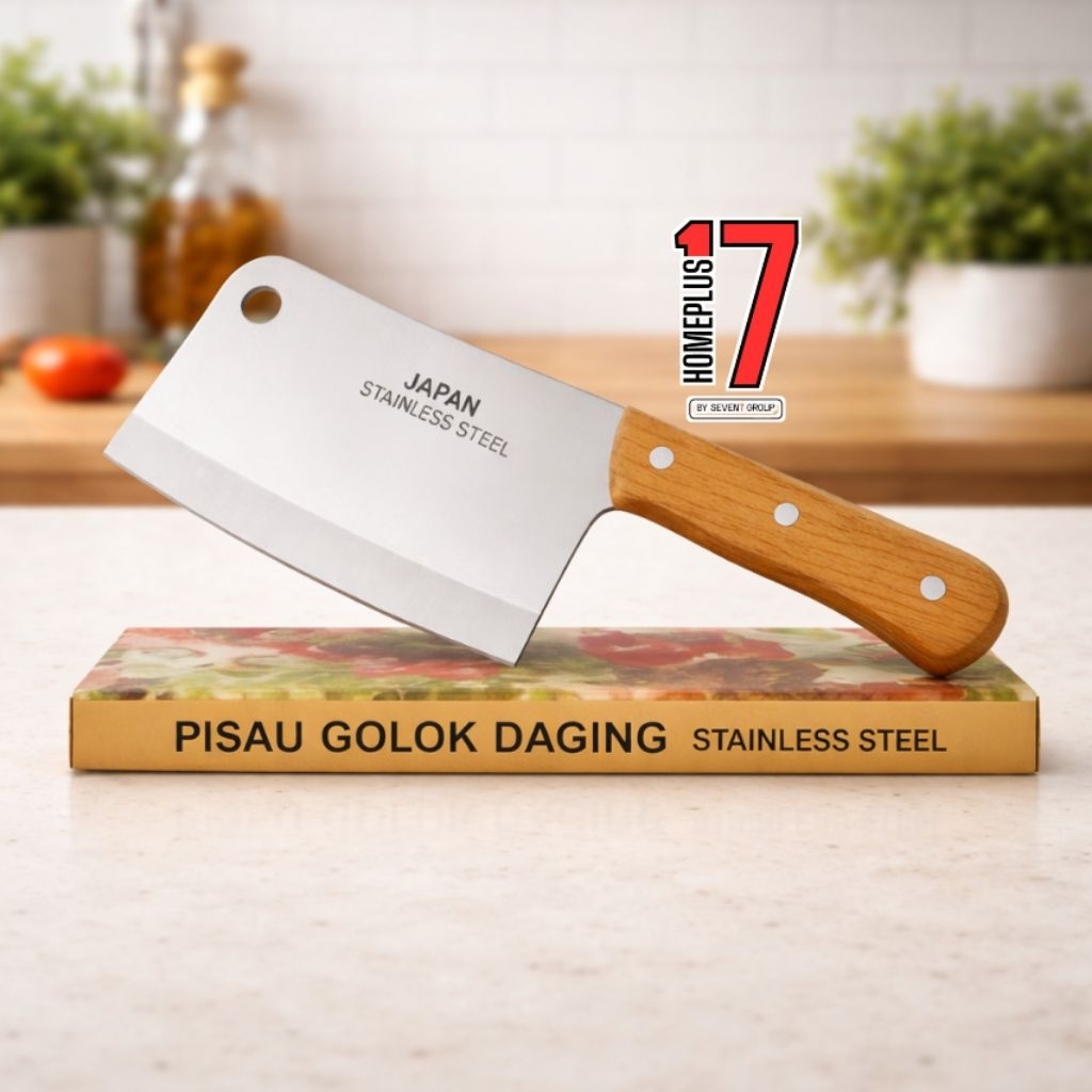 Pisau Golok Daging Stainless Japan Tebal 3mm Super Tajam Tahan Lama