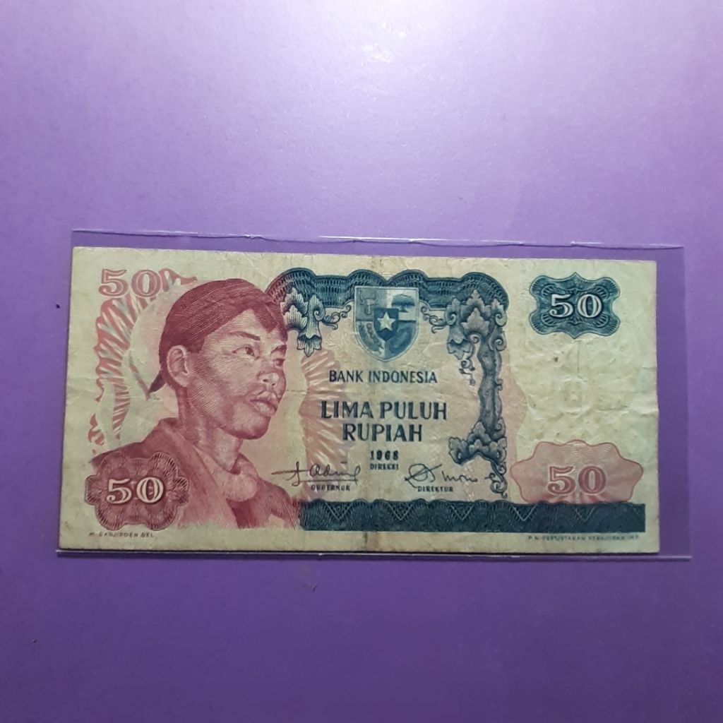 uang kuno 50 rupiah jendral sudirman tahun 1968