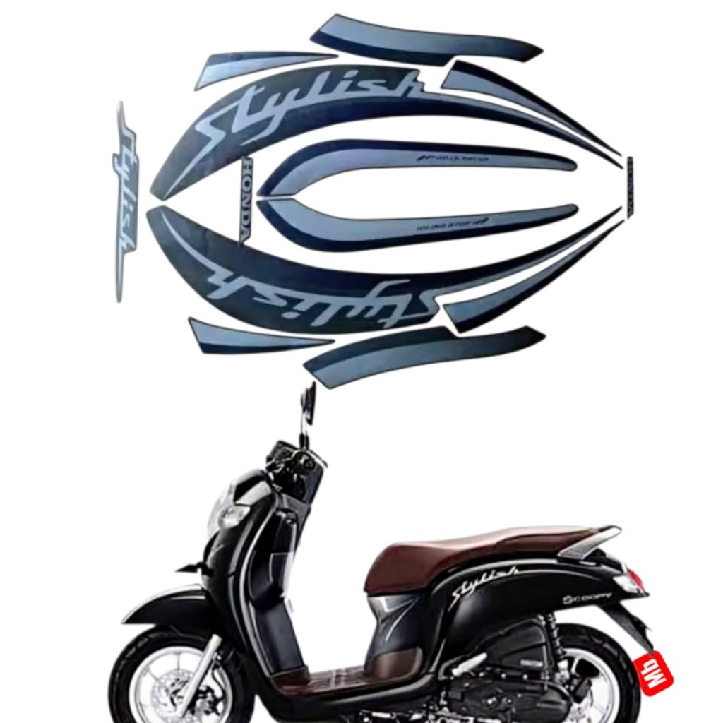 Striping Stiker List Body Motor Honda Scoopy stylish Fi 2019 2020 Matte Brown