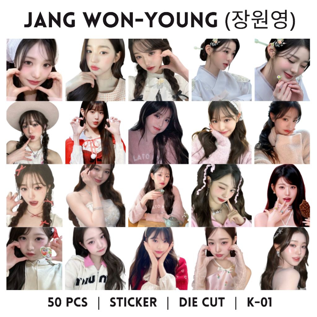 [50 pcs] STICKER | JANG WON-YOUNG (K-02) WONYOUNG, IVE, KOREAN, KOREA, IDOL, KPOP | DECO STICKER | S