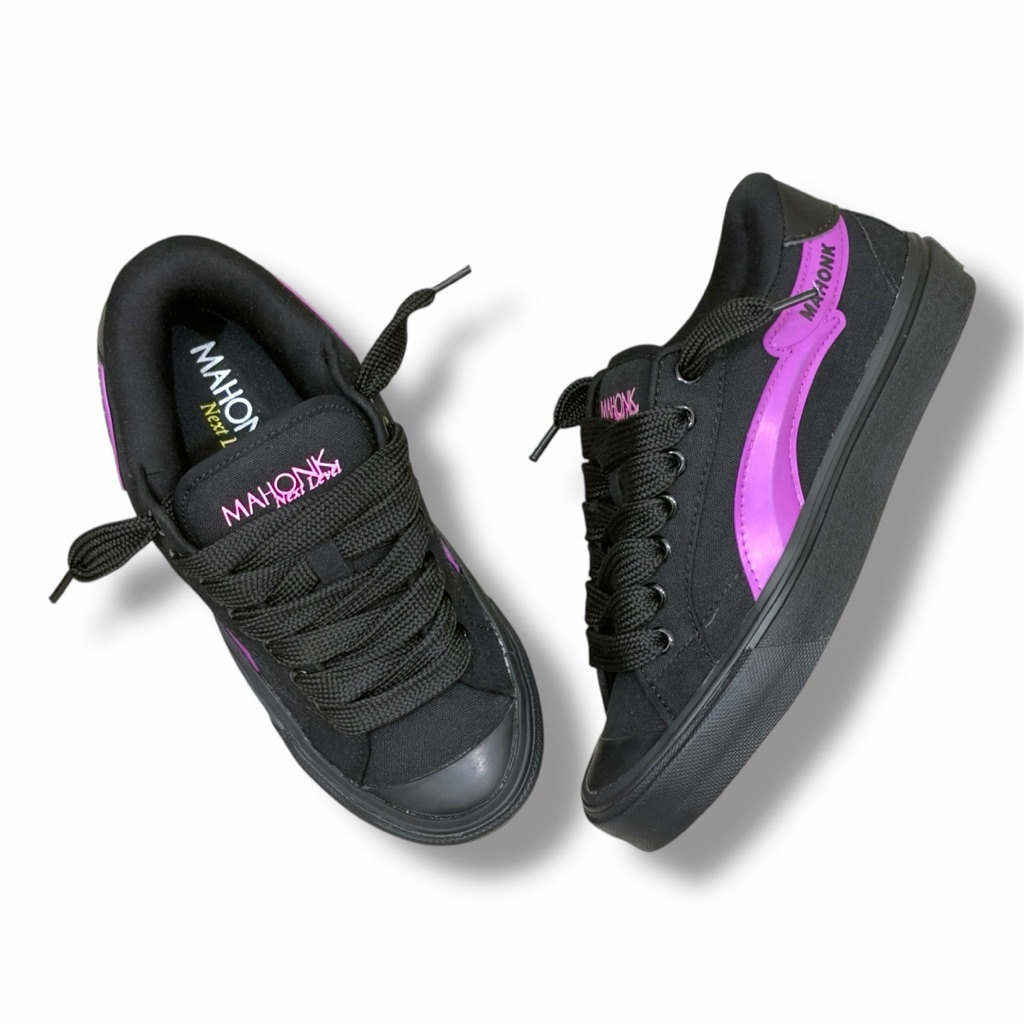SEPATU MAHONK - Maxbold Lunar Black Pink Original Brand Lokal // Sepatu Gemuk