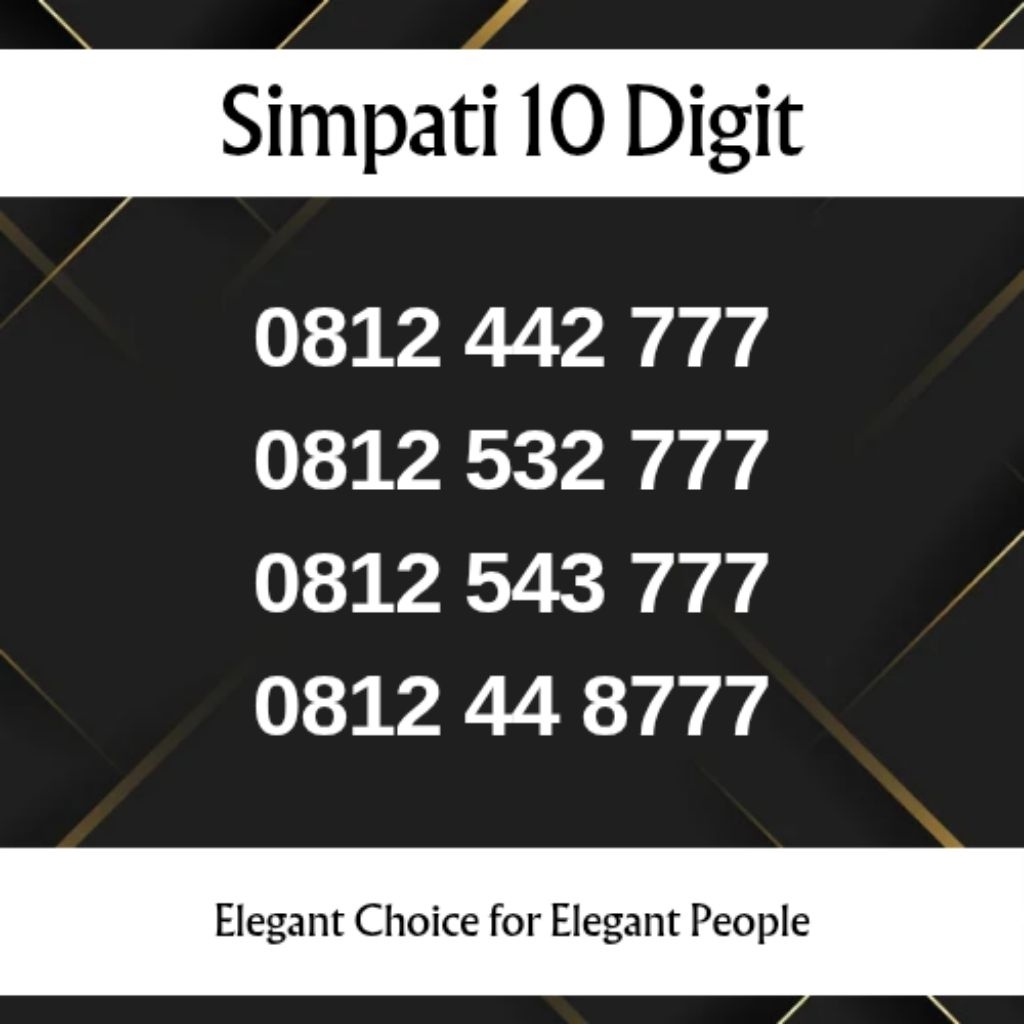 Nomor Cantik Simpati 10 Digit 777 7777