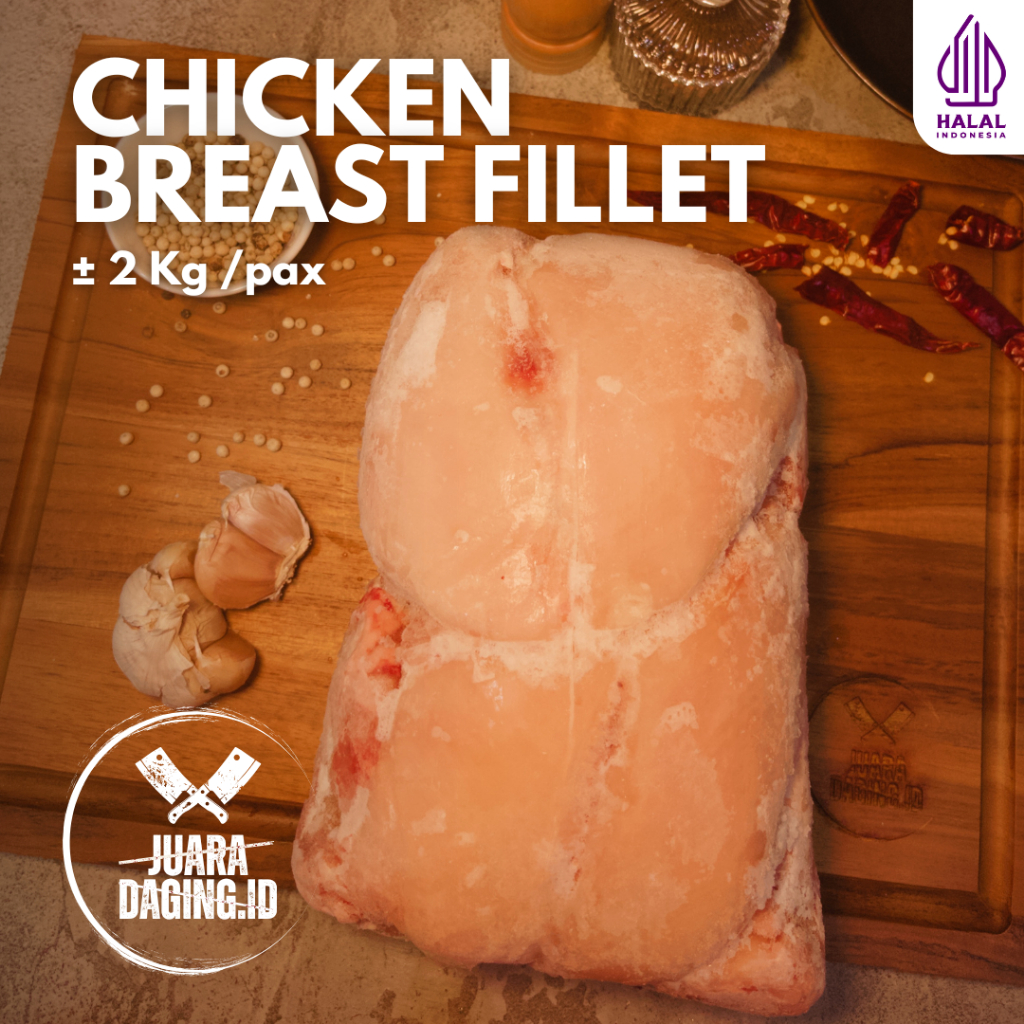 [ Juara Daging ] Dada Ayam Fillet 2 Kg | Chicken Breast Fillet | Daging Ayam Boneless Tanpa Kulit