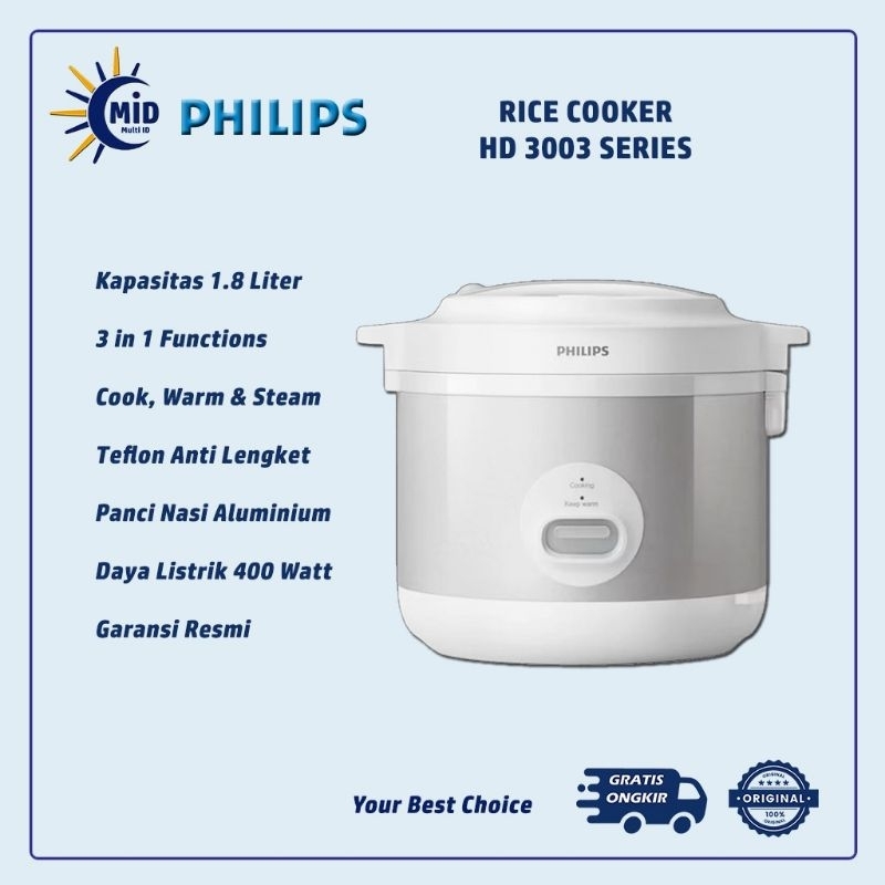 PHILIPS Magic com HD-3003 1.8 Liter | Rice Cooker Philips 1.8 Liter | Penanak Nasi | Magic com Phili