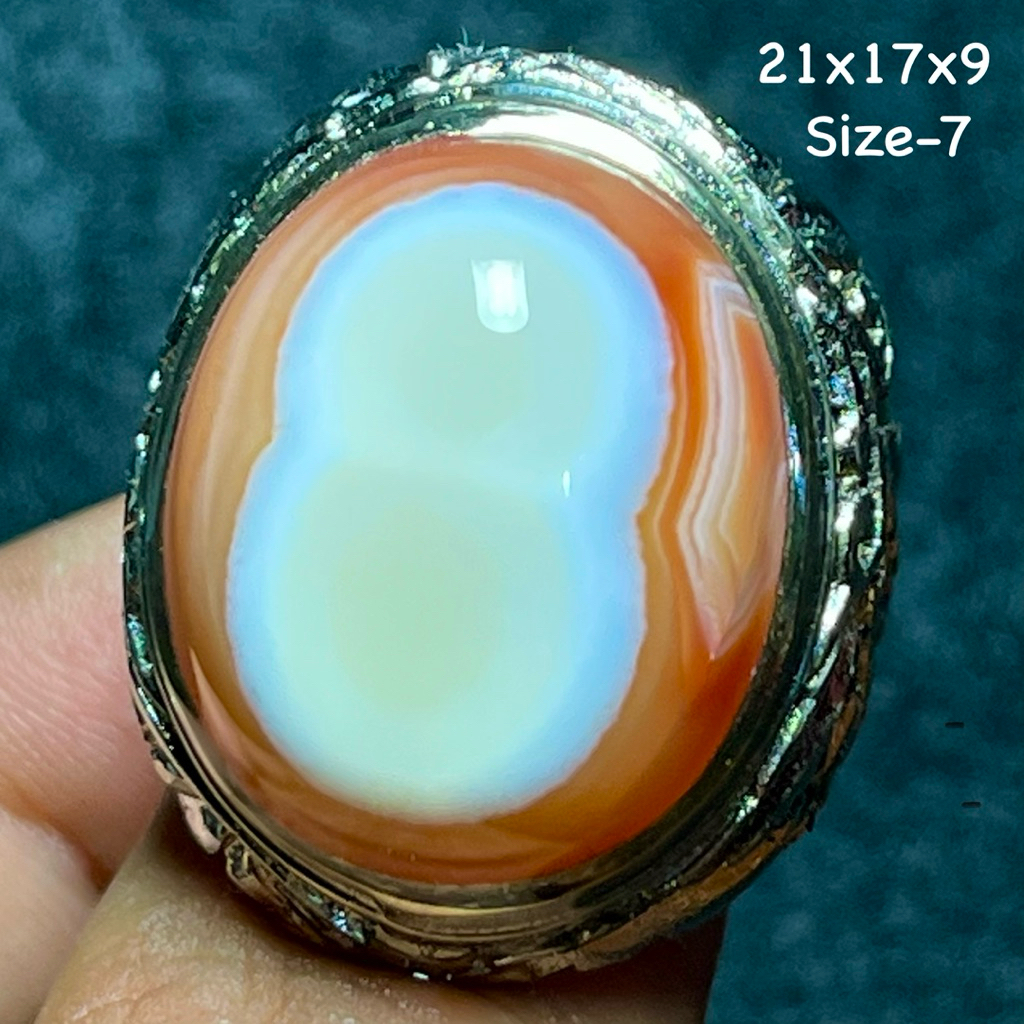 Cincin Batu Akik Natural Angka 8 (Asli Alam)