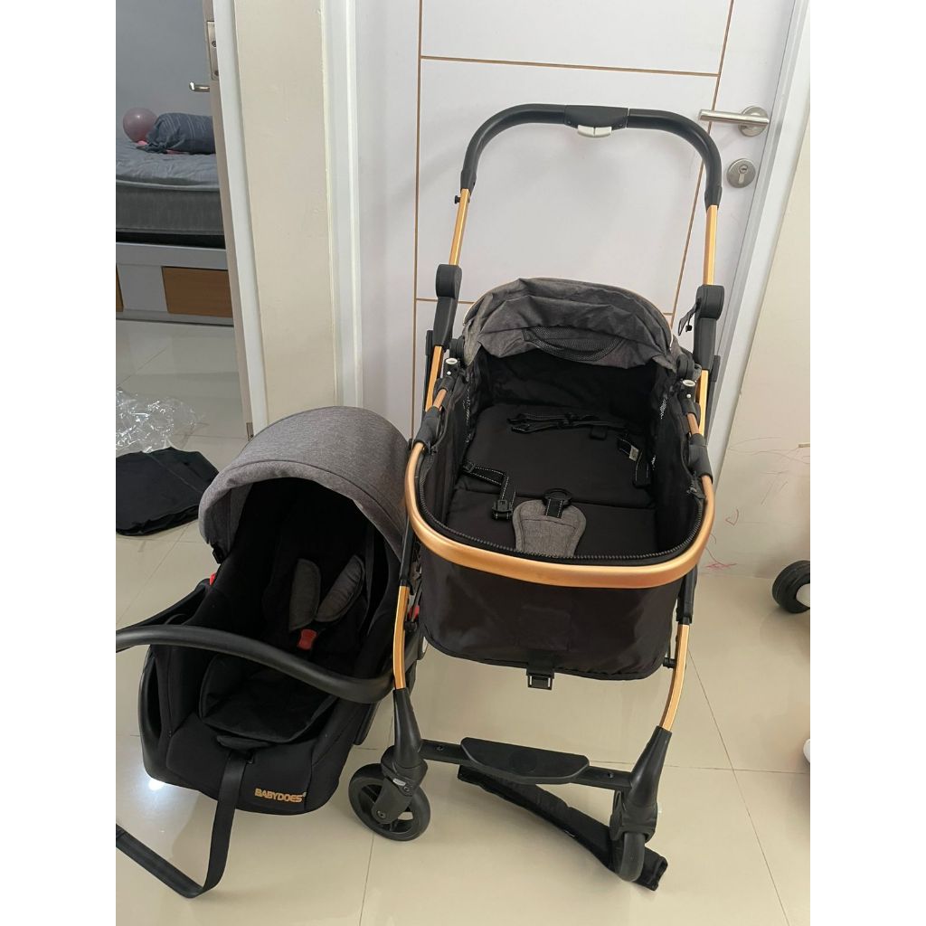 BABYDOES Preloved Stroller Pronto R Travel System 0-20kg Reversibel Lipat Kecil