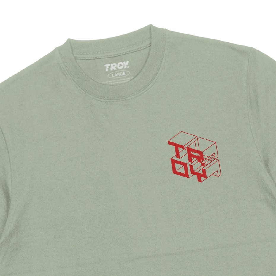 Troy Company Tshirt Sage Green Flouer - Kaos Lengan Pendek Kaos Hijau Sage MTD 3519