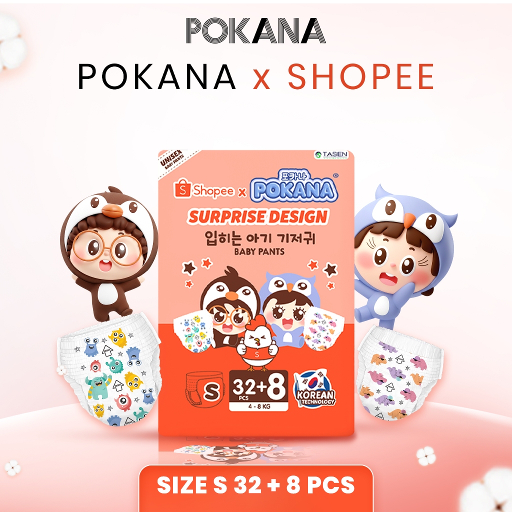 POKANA x Shopee S32+8 [1 Bag] - Popok Celana Bayi