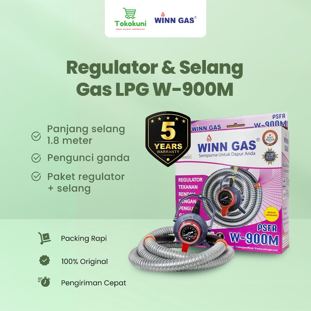Paket LPG | Winn Regulator Kompor Gas dan Selang Gas LPG Tekanan Rendah - Tokokuni Malang