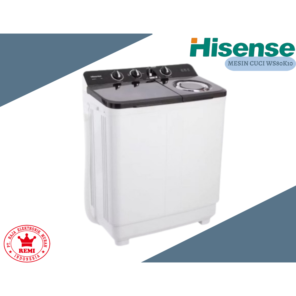 Hisense Mesin Cuci WS80K10 Twintub Washing Machine 8Kg