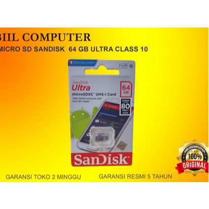 MICRO SD SANDISK 64 GB ULTRA CLASS 10